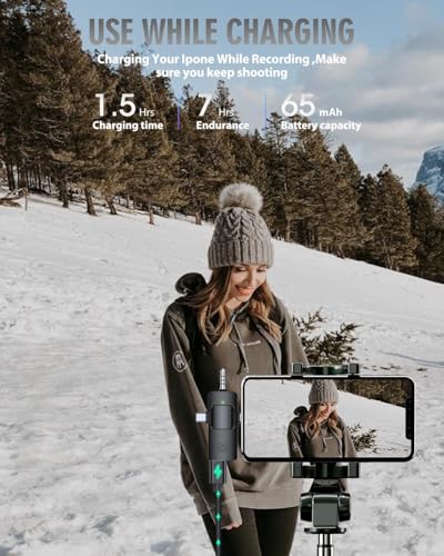 Image of GADGETSWEAR Wireless Lavalier Mic for iPhone, Android - Noise Cancelling Lapel 3-in-1 Mic, Dual USB-C Lightning Simple Plug and Play, 8H Battery, Clip-on for YouTube, TikTok, Singing