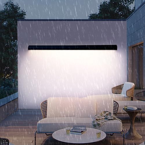 Lámpara de Pared LED Regulable Impermeable con Mando - Aplique de Aluminio para Uso Exterior/Interior, Ideal para Garaje, Terraza, Jardín, 3 Temperaturas de Color 2700K/4500K/6500K.