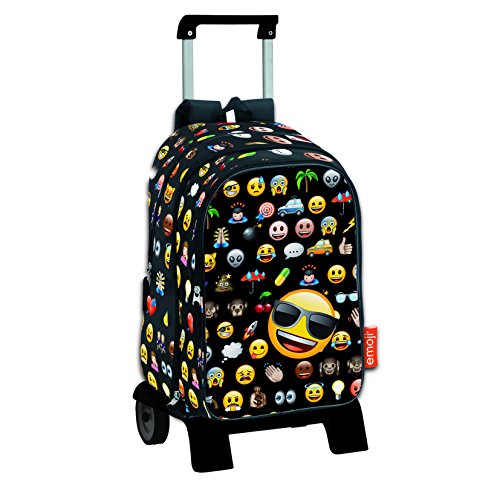 Emoji Icon: Mochila de Bolsillos Intercambiables emoticonos con Carro extraíble Plegable