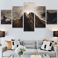 SIGNWIN 5 Panel Canvas Wall Art Mountainscape for Home Decorations Ready to Hang - 60