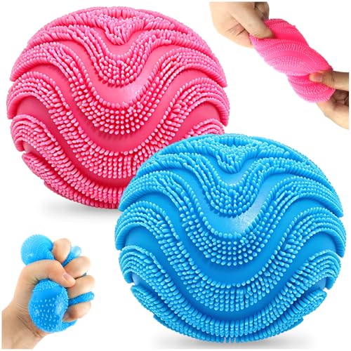 Kutakuta 2 Piece Stress Ball Fuzz Ball Stress Toy Soft Spiky Sensory