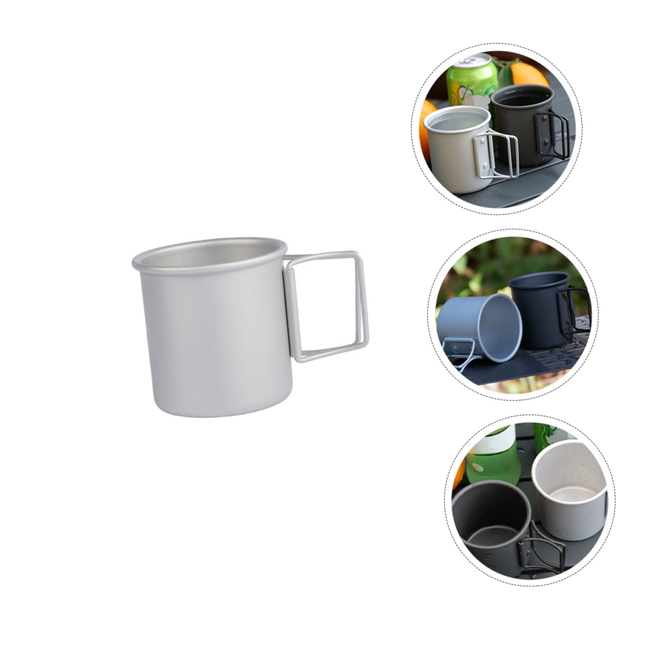 TOYANDONA 2 set Tazza Pieghevole In Alluminio Per Acqua Potabile Manico Per Esterni Da Viaggio Da Campeggio Pieghevole Portatile Contenitore Per Acqua 2 pezzi*2