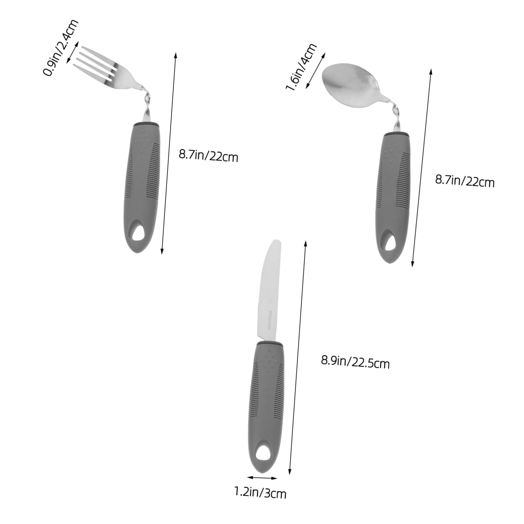 PRETYZOOM 1 Set Utensils for Patients Elderly Eating Utensils Arthritic Hands Adaptive Silverware Handed Handicap Eating Utensils Elderly People Spoon Curved Handle Spoon Pp