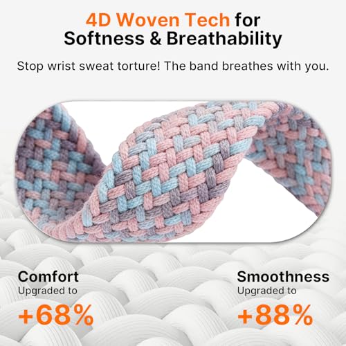 Image of Fullmosa 2 Pack Magnetic Braided Bands Compatible Apple Watch Strap 38mm 40mm 41mm 42mm 44mm 45mm 46mm 49mm Women Men,Soft Elastic Strap for iWatch Ultra3 /2 /1 SE3 /2 /1 Series 11 10 9 8 7 6 5 4 3 2 1