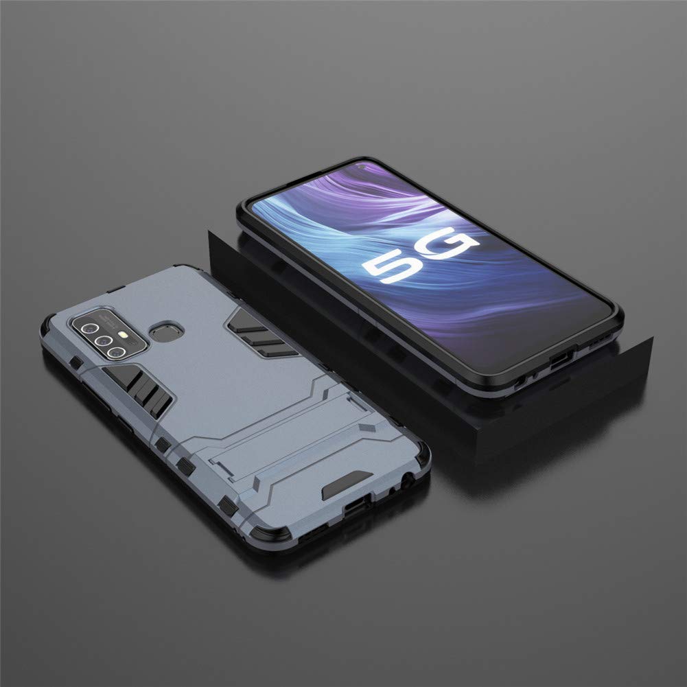 MaiJin Cover per Vivo X30 / X30 PRO (6,44 Pollici) 2 in 1 Hybrid Dual Layer Completamente Shock Resistente Armour con Cavalletto Funzione Custodia (Blu Nero