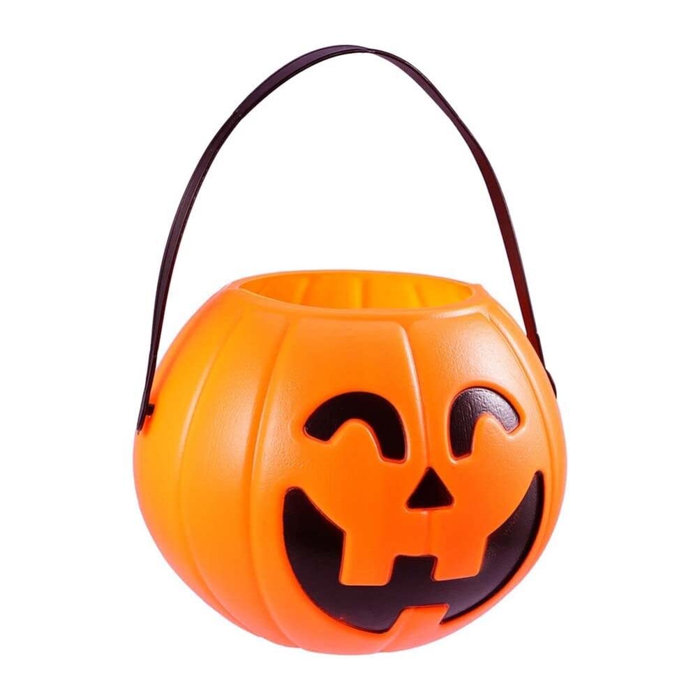 PATKAW 2pcs Halloween Pumpkin Candy Bucket 17CM Trick or Treat Pumpkin Bucket Jack O Lantern Candy Holder Pumpkin Pails for Halloween Party Favor Supplies