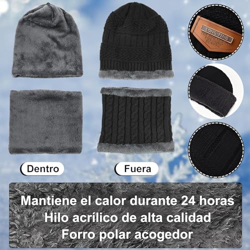 La Mejor Selección de Set de bufanda, gorro y guantes para Hombre favoritos de las personas. 2 Imagen adicional