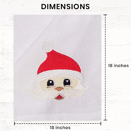 Cotton Carnival Dinner Napkins, 100% Ring Spun Cotton, Embroidered Napkins, Soft Comfortable, Highly Absorbent, 17 X 17 in, Set of 6 Napkins Durable Quality Ideal for Events & Home