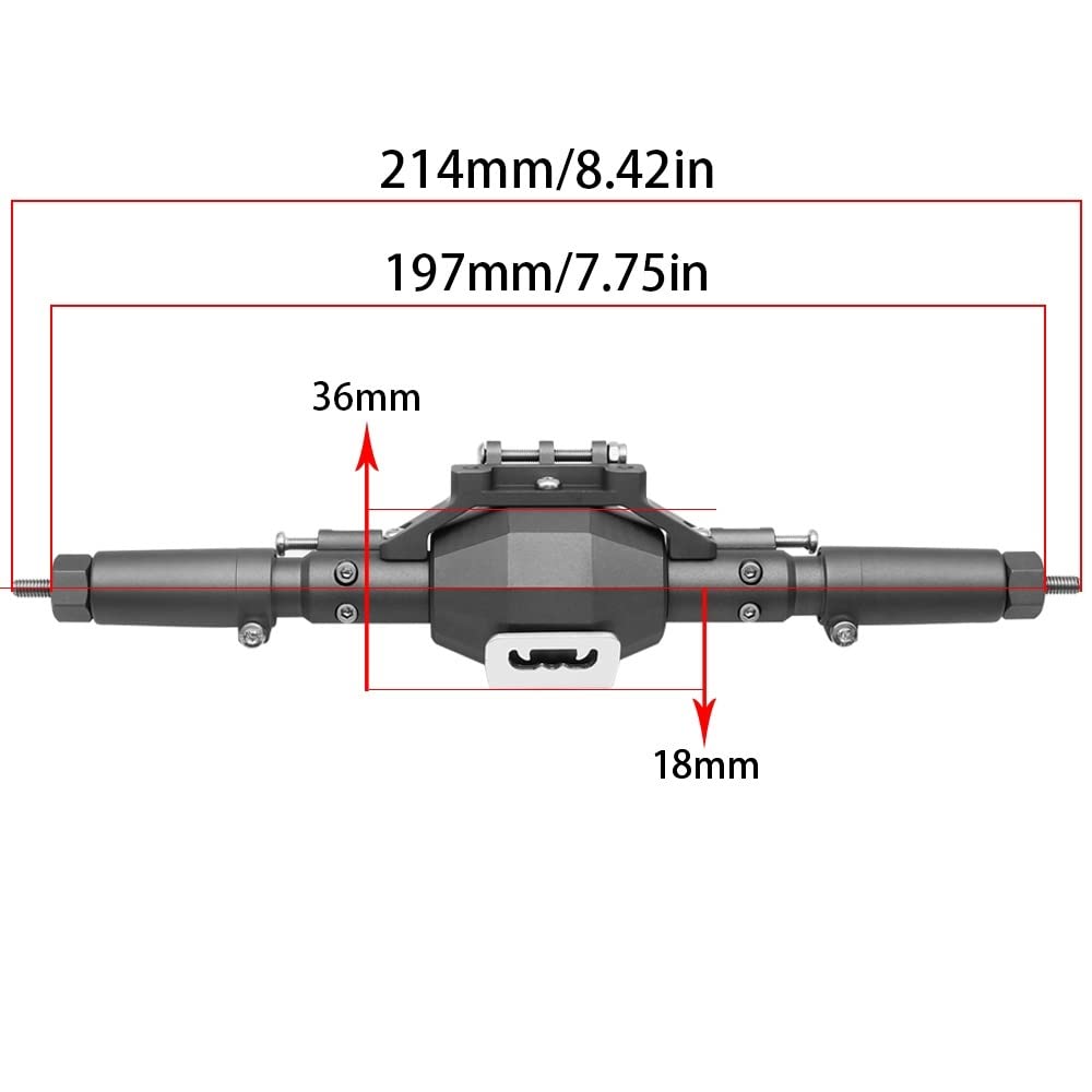 Assale Anteriore In Lega Per Auto Cingolata 1/10 &ndash; Compatibile SCX10, D90, RC4WD, CC01, Nuovo!