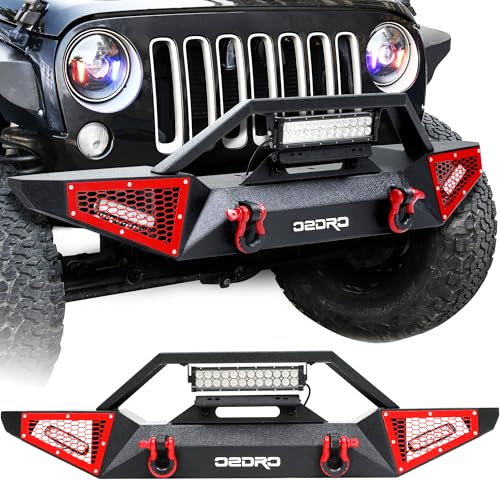 Image of OEDRO Front Bumper w /Light Fit 07-26 Jeep Wrangler JK JL & 20-26 Gladiator