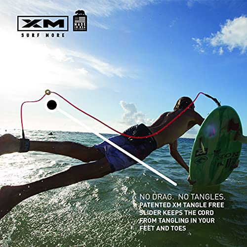 Image of Regular 7ft Surfboard Leash with Tangle Free Upgrade, Cord Thickness (.270in), Key Pocket, Unbreakable Swivels, Detachable Railsaver, Made in USA