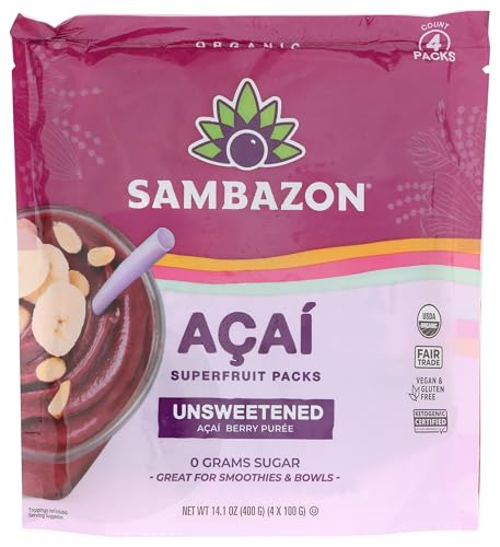 Sambazon Organic Unsweetened Acai Superfruit Packs, 14.1 OZ
