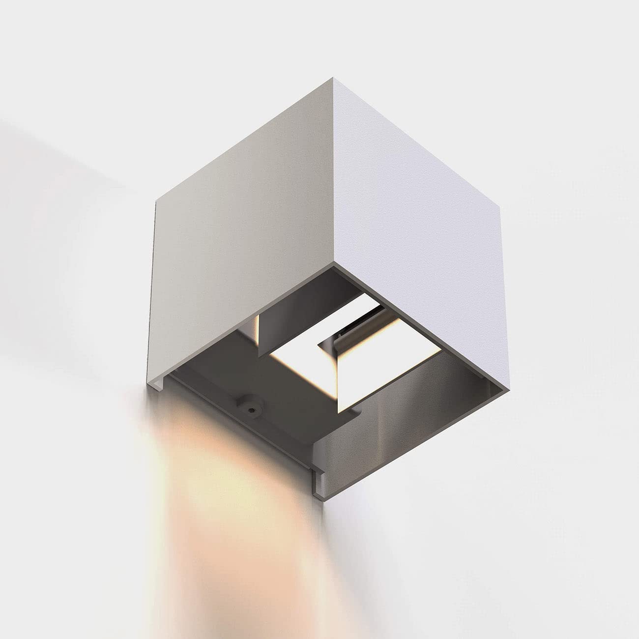 Hama LED Wandleuchte für innen und außen (dimmbare Smart Home Lampe für Alexa und Google Assistant, Sprachsteuerung u. per App, Außenleuchte mit Schutzklasse IP44, 2700K bis 6500K) weiß, 176564