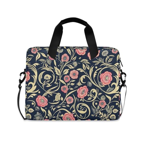 Funda para portátil 15.6" estilo floral azul oscuro miniatura 1