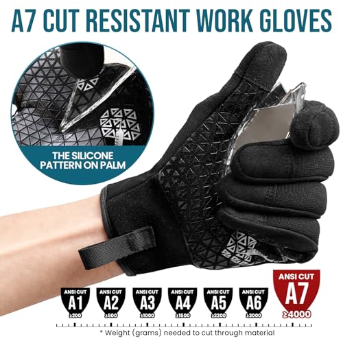 Image of TAILI Level 5 Puncture, Level 3 Needle and A7 Cut Resistant Work Gloves, S | Lightweight, Grip Enhanced, Breathable, Touchscreen Compatible, Law Enforcement, Innovative Heavy Duty Work Gloves for Men