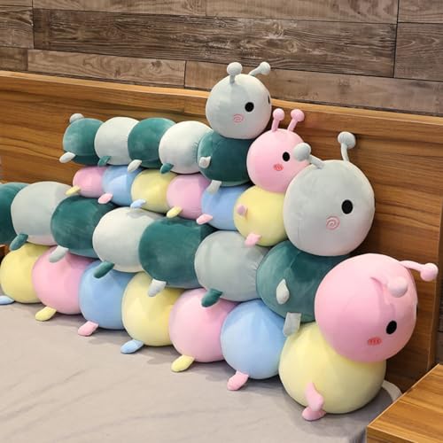 Kuscheltier Plüschtier Raupe, Regenbogen Raupe, Weiches Wurfkissen, Plüschspielzeug, Plüschpuppen (100 cm, Grün)