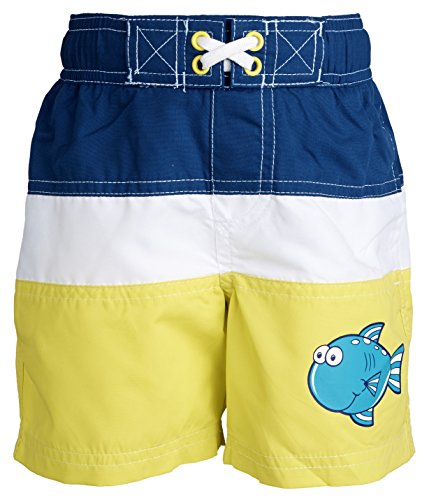 Wippette Little Boys Swim Trunk Board Shorts and Knit Hooded Coverup Beach Set - Grey (Size 3T)