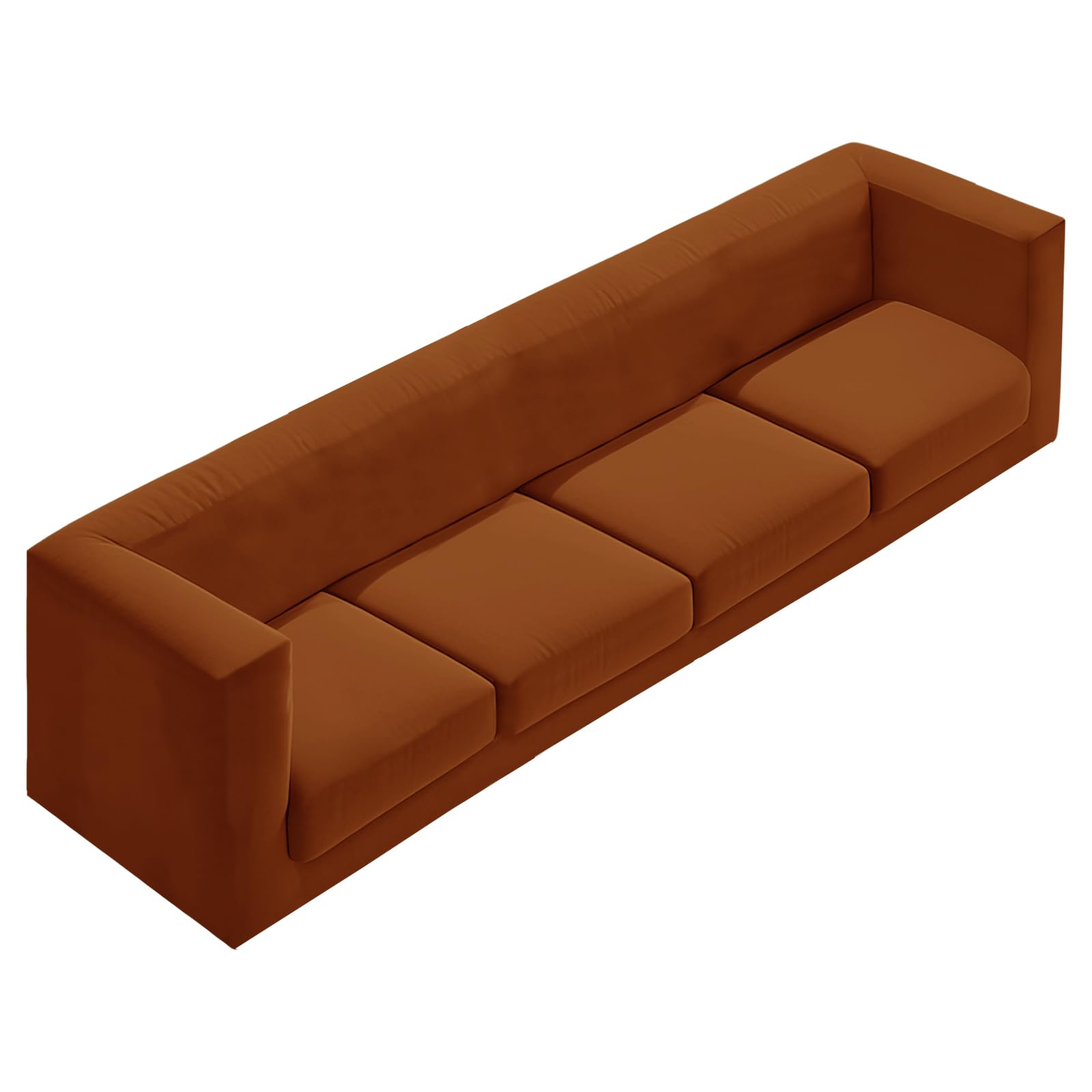 SYLC Stretch Velvet Chesterfield Sofa Cover, Large Couch Cover with Seat Cushion Cover for Curved Settee Armchair 230-300 Cm (Orange,XL sofa+4 Small Seats)