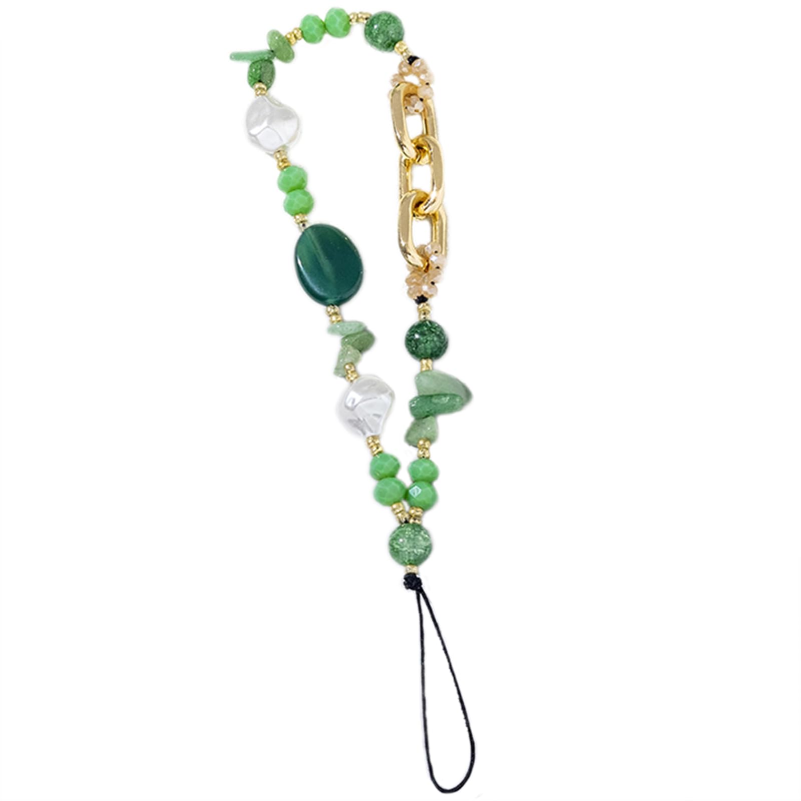 Maxtonser Women's Green Colorful Beaded Phone Chain Strap Charm Keychain Phone Lanyard Acrylic Wristband Keyring Bag Ornament Jewelry Gift,