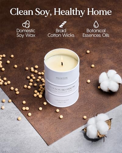 Image of M&SENSE Cotton Blossom Scented Fall Candles, 11.3oz