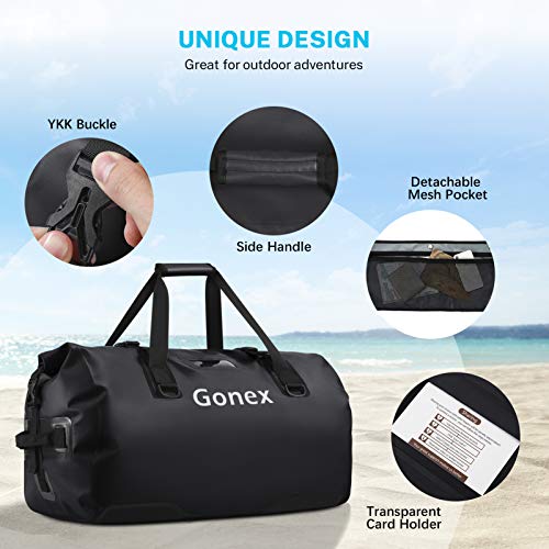 Gonex 80L Extra Large Waterproof Duffle Travel Dry Duffel Bag Ski Boot Bag with Durable Straps and Handles for Snowboard Ski Kayaking Boating, Perfect to Keep Your Gear Safe Black