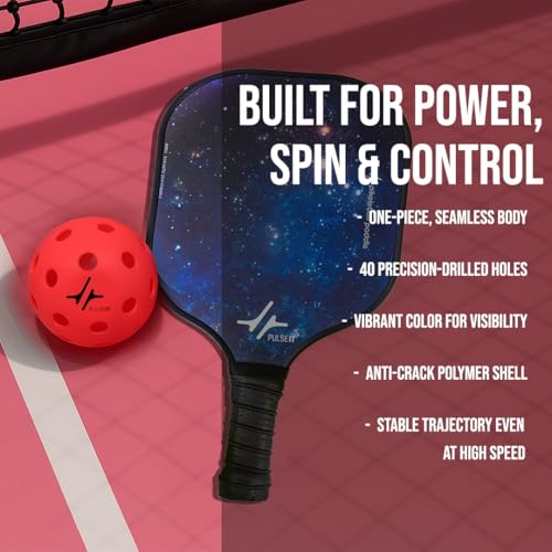 Image of PulseITRally Outdoor Pickleball Balls Set of 6 | 40 Precision Holes, Stable True Flight & Consistent Bounce | Durable High Visibility Pickle Balls for Training, Practice & Competition | Pink