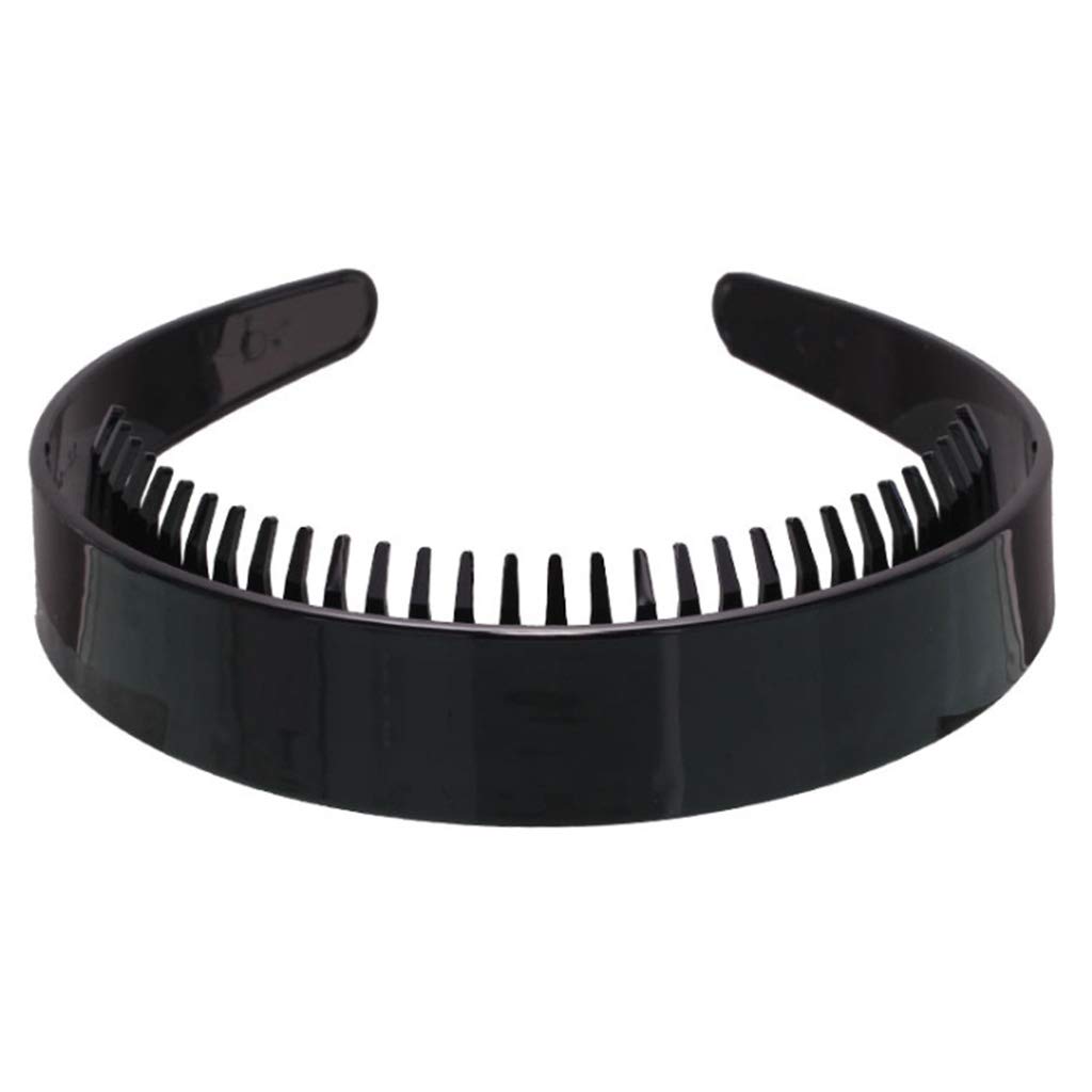 Maxtonser Plain NonSlip Headband Bride Toothed Headpieces for Wedding Photo Props Black Plain Headband Toothed Grip