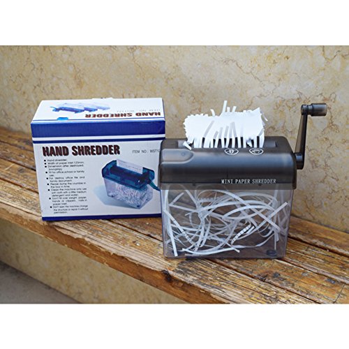 Redcolourful Mini triturador manual portátil de papel de corte de documentos, máquina manual para es