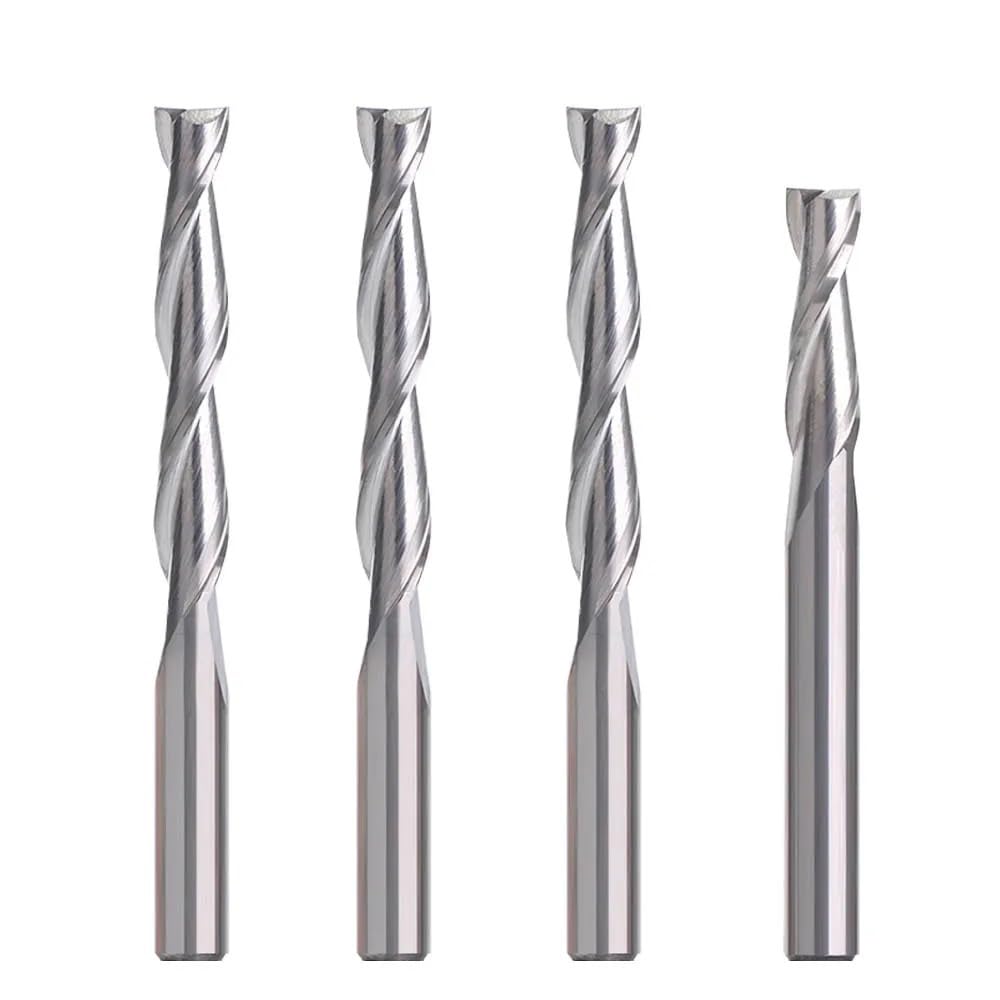 4mm 6mm 8mm tige Vsharp 2 cannelures spirale fraise CNC gravure routeur peu plat nez Upcut fraise outil carbure Bits(6x62x100)