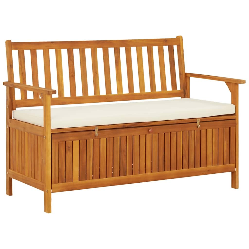 IKAYAA Gartenbank Holz mit Stauraum, Holzbank, Balkonbank,Sitzbank 120 x 63 x 84 cm