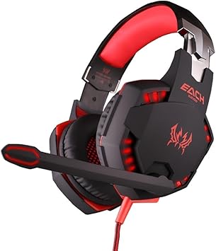 Auriculares, PC Gaming Headset, Bengoo rojo cada G2100 ...