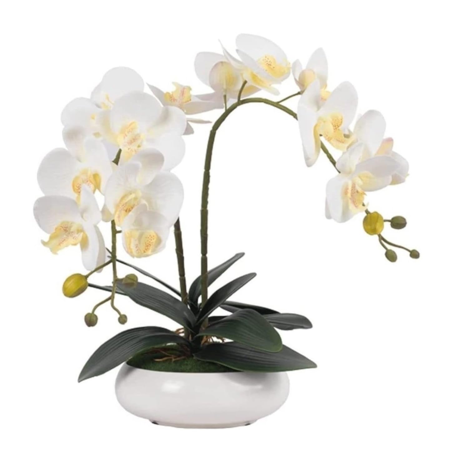 IUokLU Artificial Phalaenopsis Flowers,Fake Orchids Artificial Flowers Fake Flowers Artificial FlowerWhite Orchid Plants Artificial Bonsai