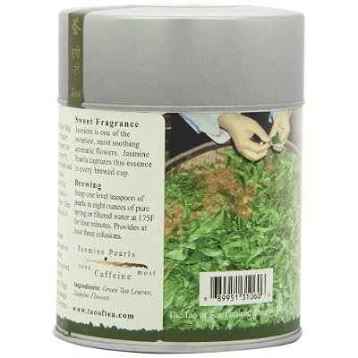 The Tao of Tea, Handrolled Jasmine Pearls Green Tea, Loose Leaf, 4-Ounce Tins (Pack of 2)
