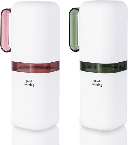 Soporte para cepillo de dientes de viaje, soporte para cepillos de dientes y taza de enjuague con asa, taza de cepillo de dientes de viaje, taza