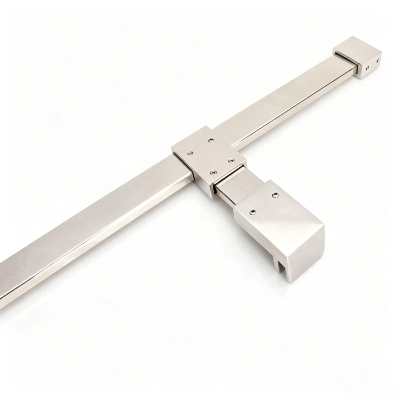 Generisch Wackelfreie Duschwand-Stabilisierungsstange mit Klemme, 200 cm Lange, gerade Glasstützstange für rahmenlose Duschkabinen – Silberfarbene Ausführung, sichere und langlebige Lösung