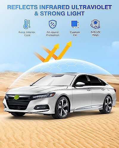 Image of Canvcle Windshield Sunshades for Honda Accord 2018-2022 Side Rear Window Shade Cover Set Window Sun Visor Blocker Privacy Protection Keep Vehicle Cool Black 8PCS