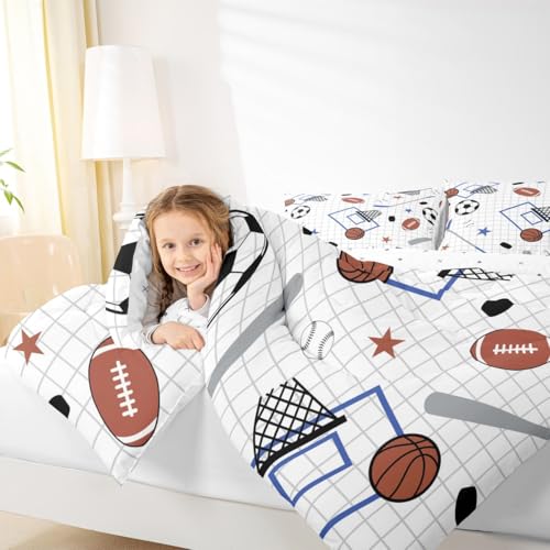 Image of Feelyou Ball Sport Comforter Set All Season Bedding Queen for Kids