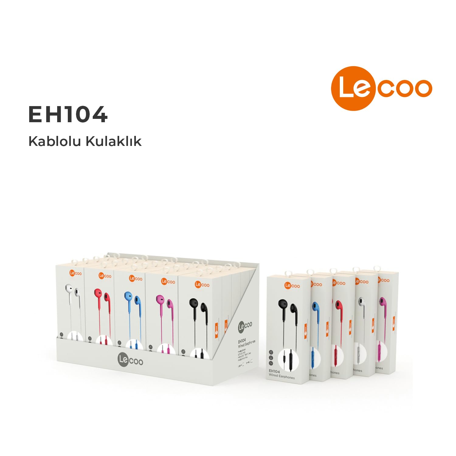 Lenovo Lecoo EH104 3,5 mm Jack Jack Jack Noise Cancelling Mic Control Panel Stereo HD Mikrofon High Definition Szeroka kompatybilność Audio Sport Biznesowy zestaw słuchawkowy douszny z mikrofonem
