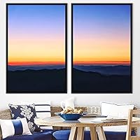 2 Piece Framed Canvas Wall Art Sunset in The Mountains Canvas Prints Home Artwork Decoration for Living Room,Bedroom - 16