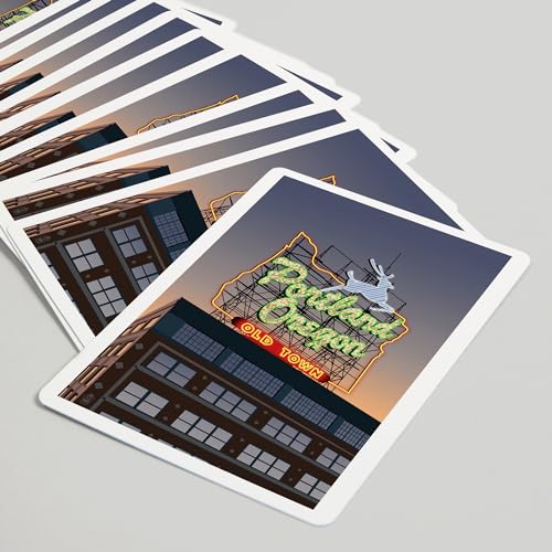 Lantern Press Portland, Oregon, 52 cartas para póker miniatura 5