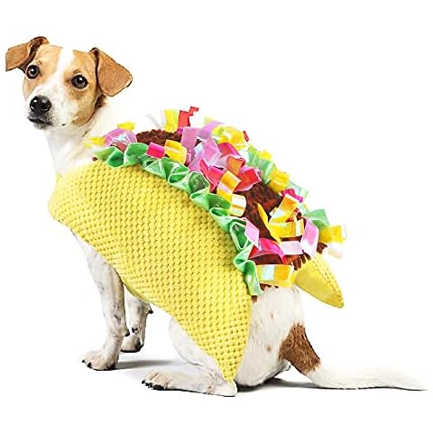 Dog Taco Costume Halloween Costumes for Dogs, Funny Food Halloween Pet Outfit Costumes for Small Medium Large Dogs Cats, Hot Dog Cosplay Costume for Halloween Christmas Holiday Parties Photoshoots Cover