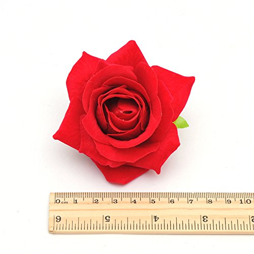 Pinza para cabello con flor blanca de tela miniatura 5