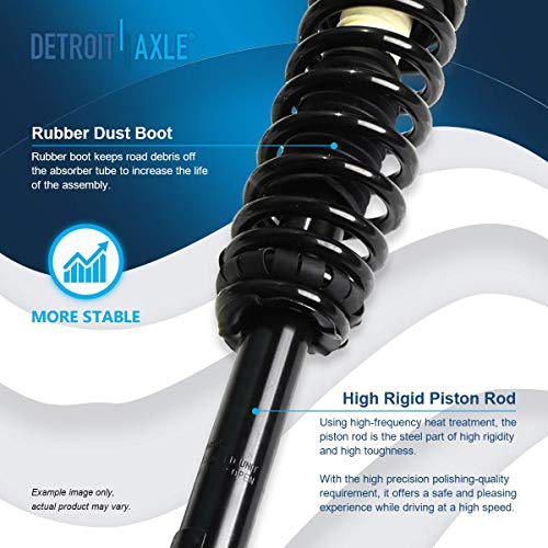 Image of Detroit Axle - 4pc Struts Shocks for 2010-2012 Ford Fusion Lincoln MKZ 10-11 Mercury Milan Complete 2 Front Struts with Coil Spring 2 Rear Shock Absorbers Replacement Ready Strut Assembly