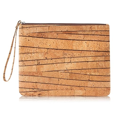 Boshiho Bolso de mano de corcho vegano para mujer,...
