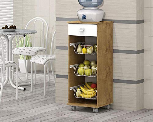 FRUTEIRA TALITA MDP 1 GAVETA CASTANHO/BRANCA