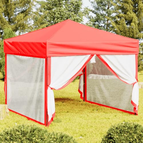 Genérico Carpa para Fiestas Plegable con Paredes Laterales Rojo 3x3 m,Casa y jardín,Jardín,Artículos de Exterior,Estructuras de Exteriores,Carpas y cenadores-93534