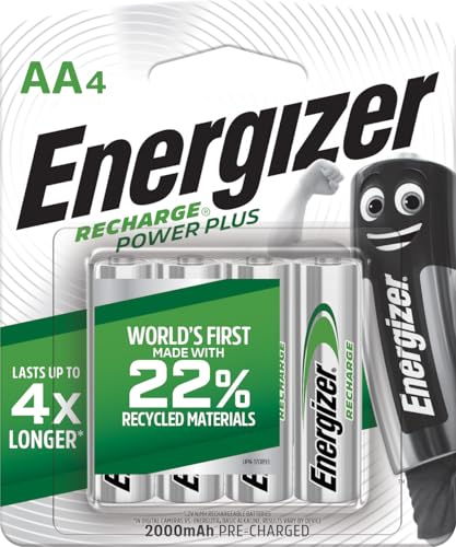 Energizer Piles Rechargeables AA, Recharge Power Plus, Lot de 4