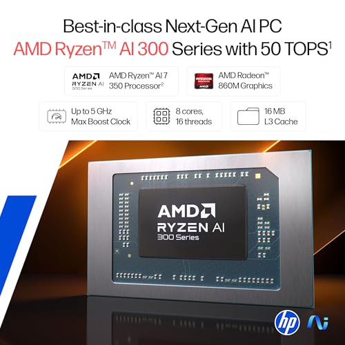 Image of HP OmniBook 3 AMD Ryzen AI 7 350 Next Gen AI Laptop, (16GB DDR5, 512GB SSD), Anti-Glare,15.6'' /39.6cm FHD, Win11,Office24, Silver,1.7kg, FHD Camera w /Privacy Shutter, Backlit, fn0039AU