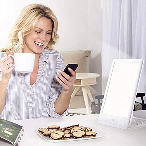 Tageslichtlampe LED Lichttherapie Lampe 5600-32000 Lux natürliche Sonnenlichtlampe Touch Steuerung mit 3 Helligkeitsstufen Voll UV freies Spektrum