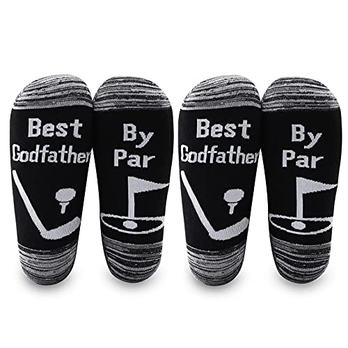 LEVLO Dad Gift Golf Lover Socks Best Pops/Opa/Grampy/Godfather By Par Cotton Socks For Father